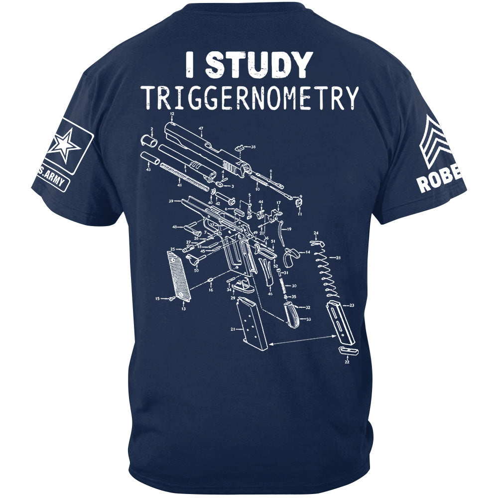 P1911 Schematic I Study Triggernometry Custom Shirt For Veteran H2511