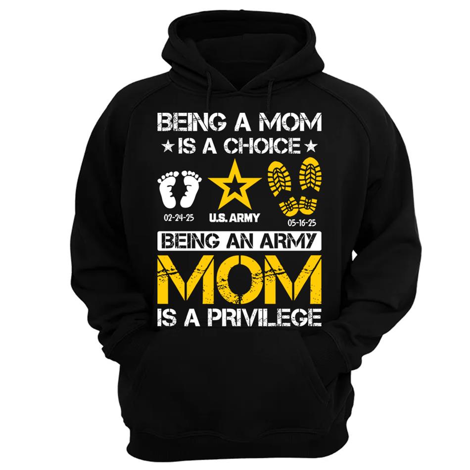 Being A Mom Is A Choice Being An Army Mom Is Privilege Custom Shirt For Military Family Mom Dad Grandma... H2511 Trna