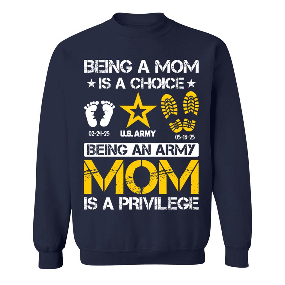 Being A Mom Is A Choice Being An Army Mom Is Privilege Custom Shirt For Military Family Mom Dad Grandma... H2511 Trna