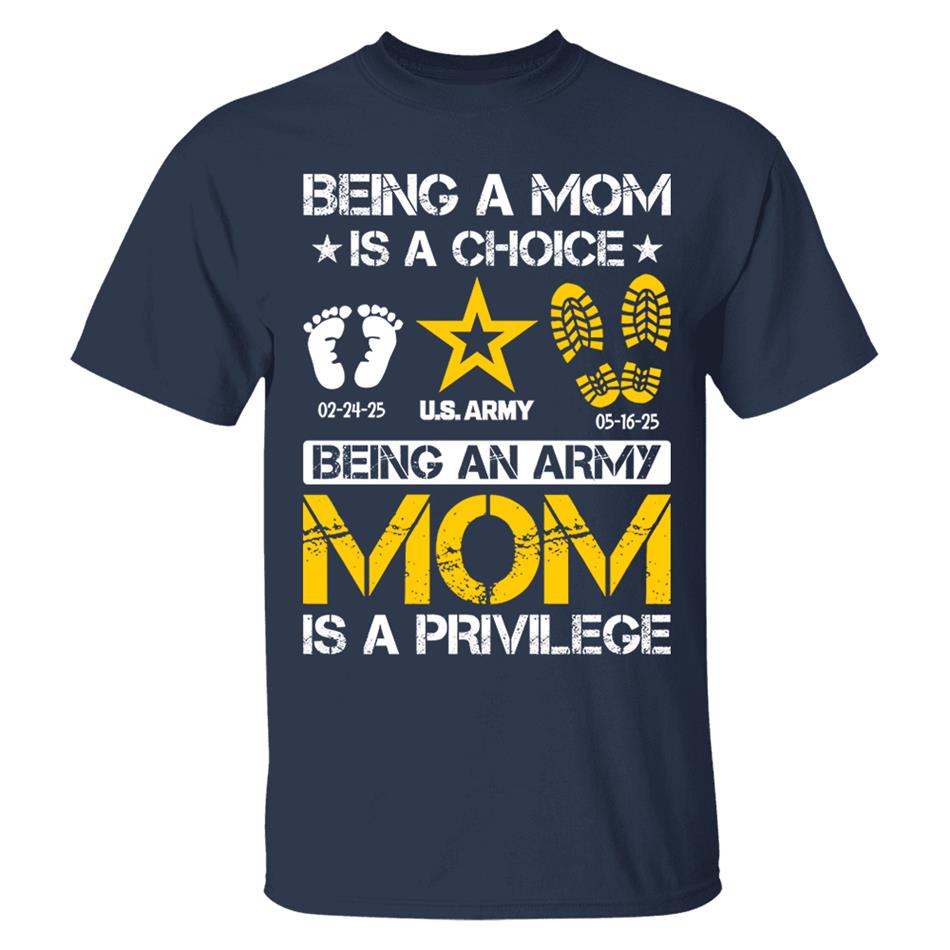 Being A Mom Is A Choice Being An Army Mom Is Privilege Custom Shirt For Military Family Mom Dad Grandma... H2511 Trna