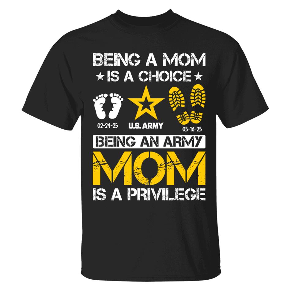 Being A Mom Is A Choice Being An Army Mom Is Privilege Custom Shirt For Military Family Mom Dad Grandma... H2511 Trna