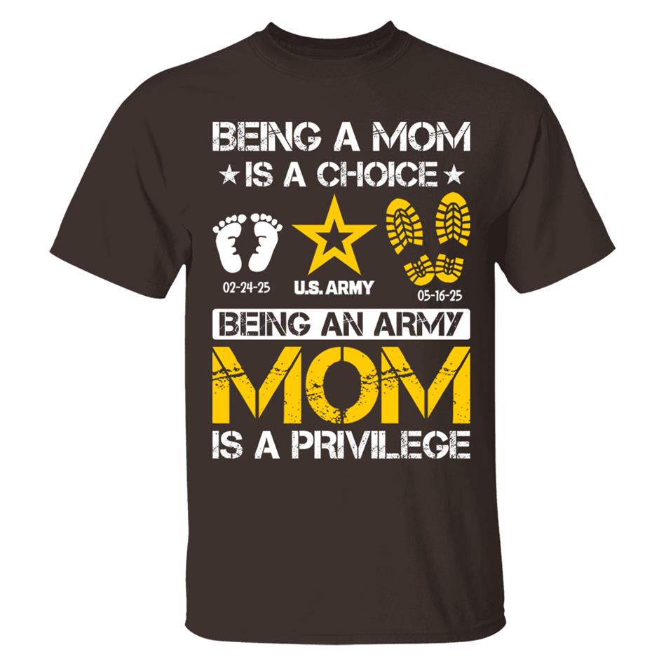 Being A Mom Is A Choice Being An Army Mom Is Privilege Custom Shirt For Military Family Mom Dad Grandma... H2511 Trna