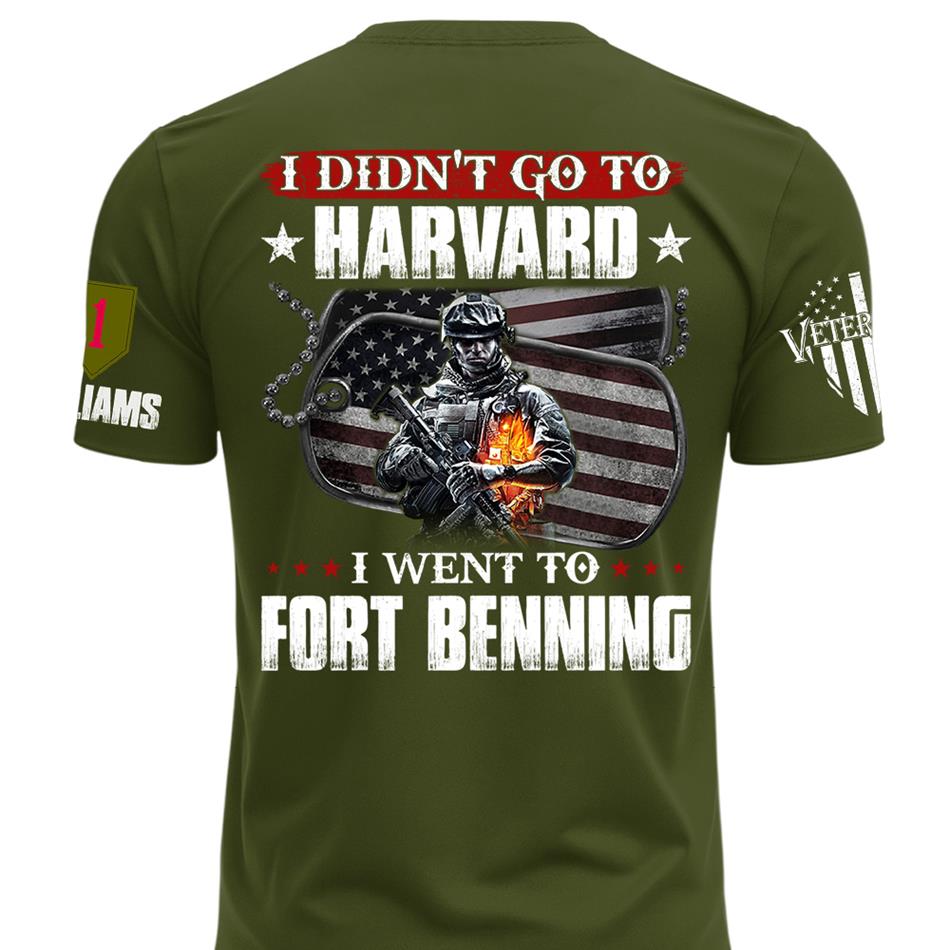 I Didn't Go To Harvard I Went To Military Base Custom Shirt For Veteran Dad Grandpa Veterans Day Shirt H2511 Trna
