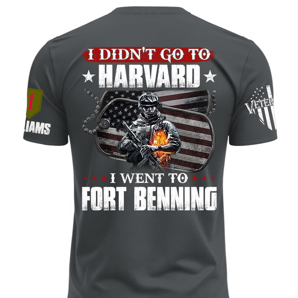 I Didn't Go To Harvard I Went To Military Base Custom Shirt For Veteran Dad Grandpa Veterans Day Shirt H2511 Trna