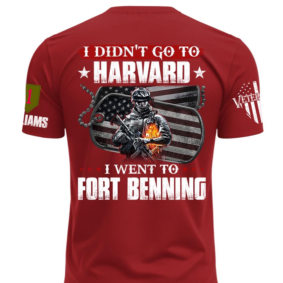 I Didn't Go To Harvard I Went To Military Base Custom Shirt For Veteran Dad Grandpa Veterans Day Shirt H2511 Trna