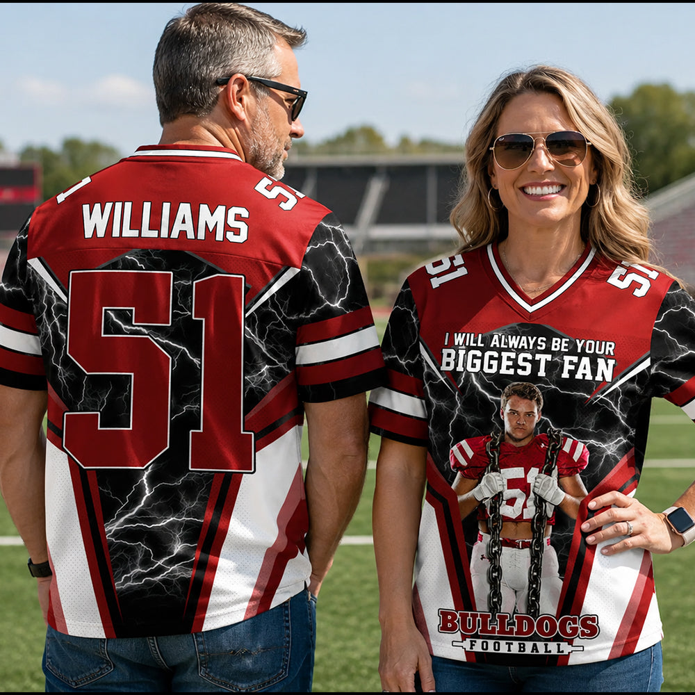 I Will Always Be Your Biggest Fan Personalized All Over Print Football Jersey For Football Mom Grandma Sport Family H2511