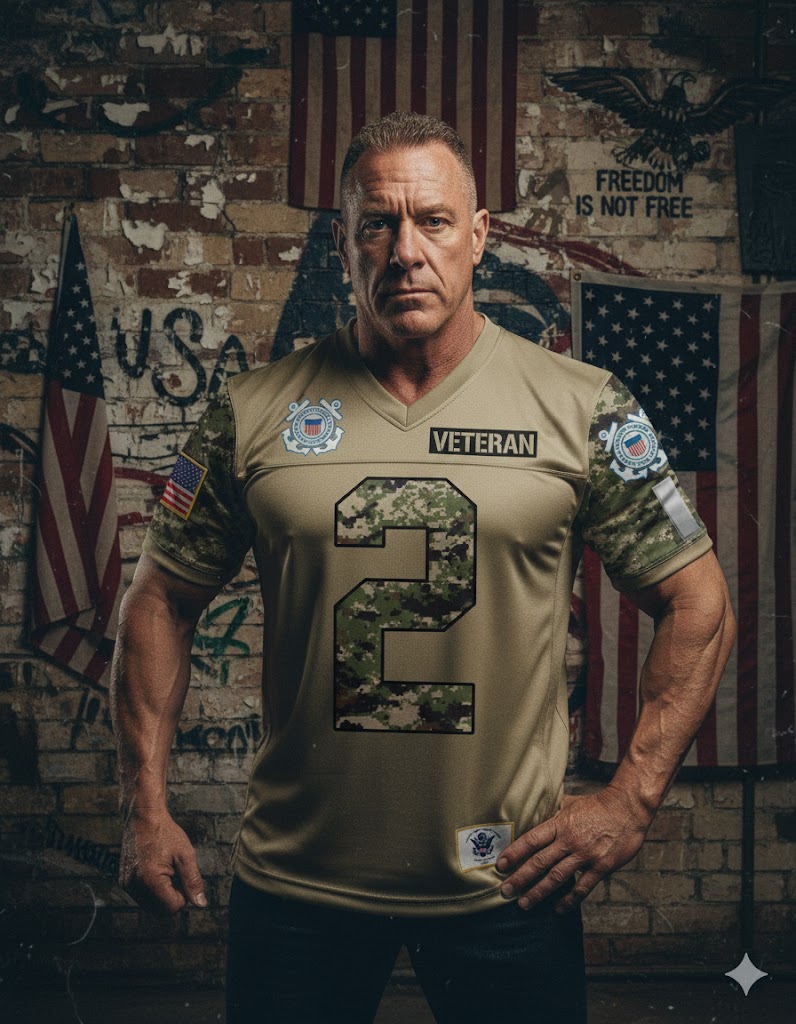Personalized Football Jersey Military Shirt Custom Camouflage Gift For Soldier Veteran H2511