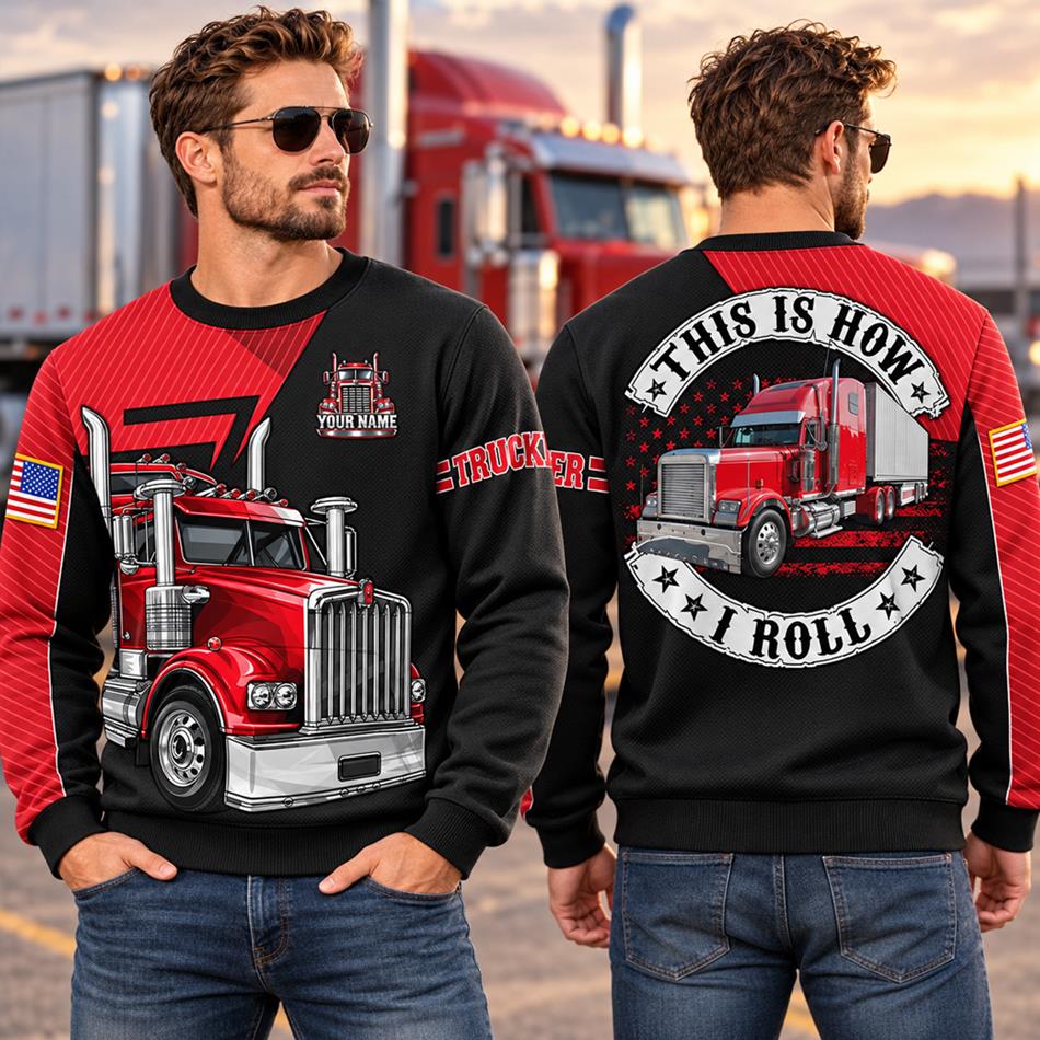 Personalized Trucker Shirt, This Is How I Roll Truck Driver All Over Print Shirt, Custom Name Truck Shirt, Trucker Gift for Men H2511 Trna KL07