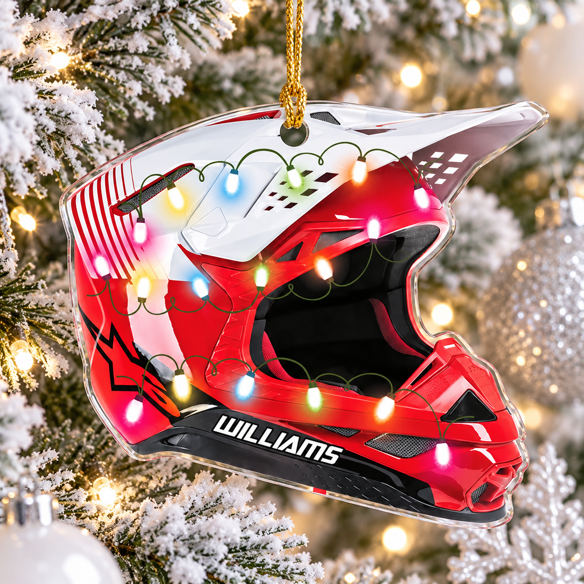 Personalized Ornament Motocross Hemlet Custom Shaped Ornament, Made By Acrylic And The 2 Sides Are The Same H2511