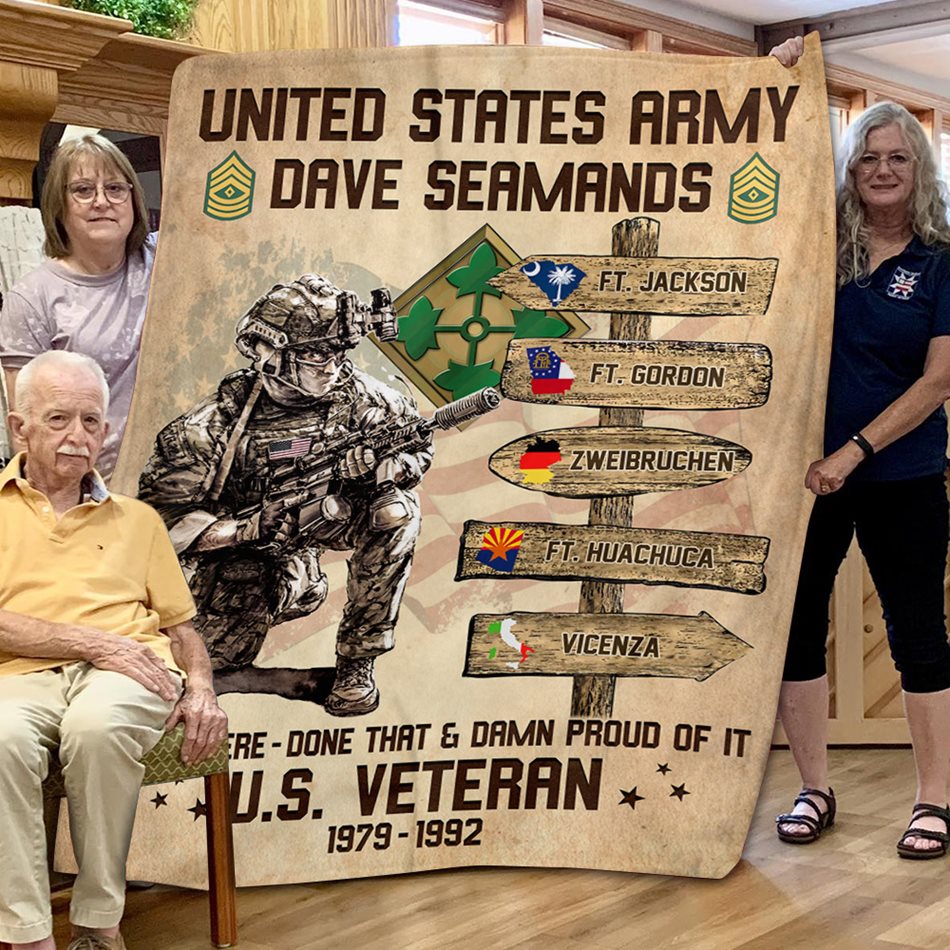 US Military World Tour Blanket Vr3 Been There Done That Proud Of It US Veteran Custom Division Blanket For Veteran H2511