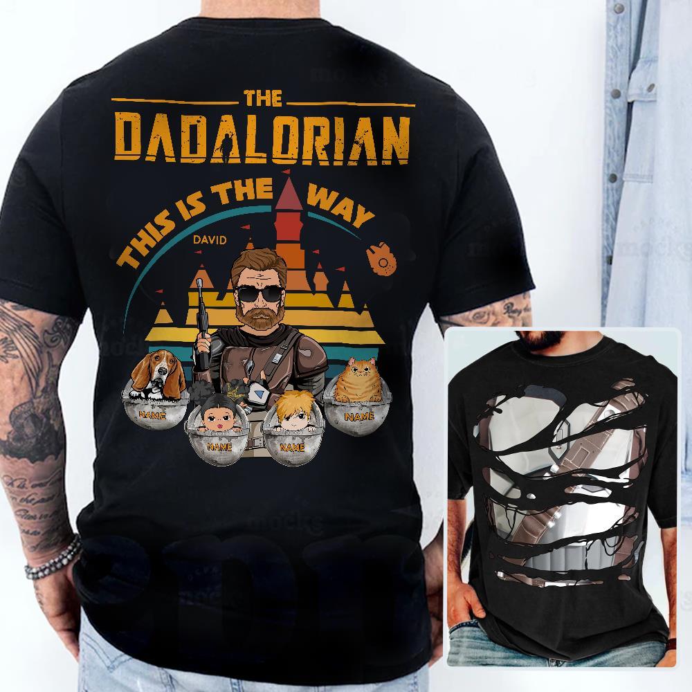 The Dadalorian This Is The Way - Personalized Shirt For Dad Custom Nickname With Kids Gift