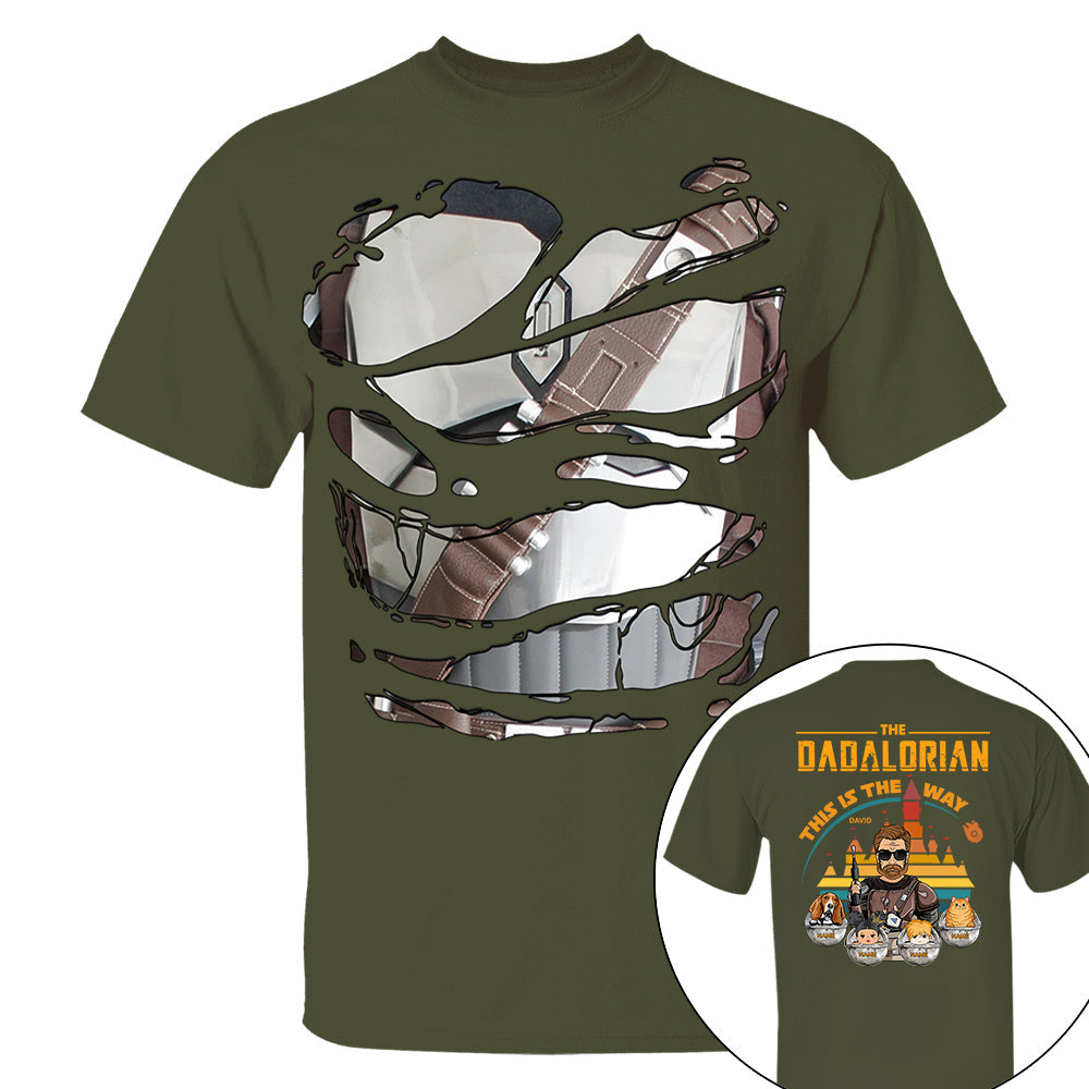 The Dadalorian This Is The Way - Personalized Shirt For Dad Custom Nickname With Kids Gift