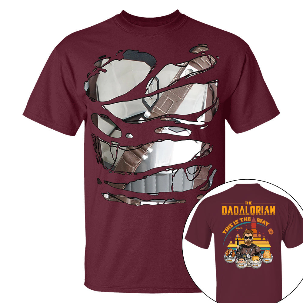 The Dadalorian This Is The Way - Personalized Shirt For Dad Custom Nickname With Kids Gift