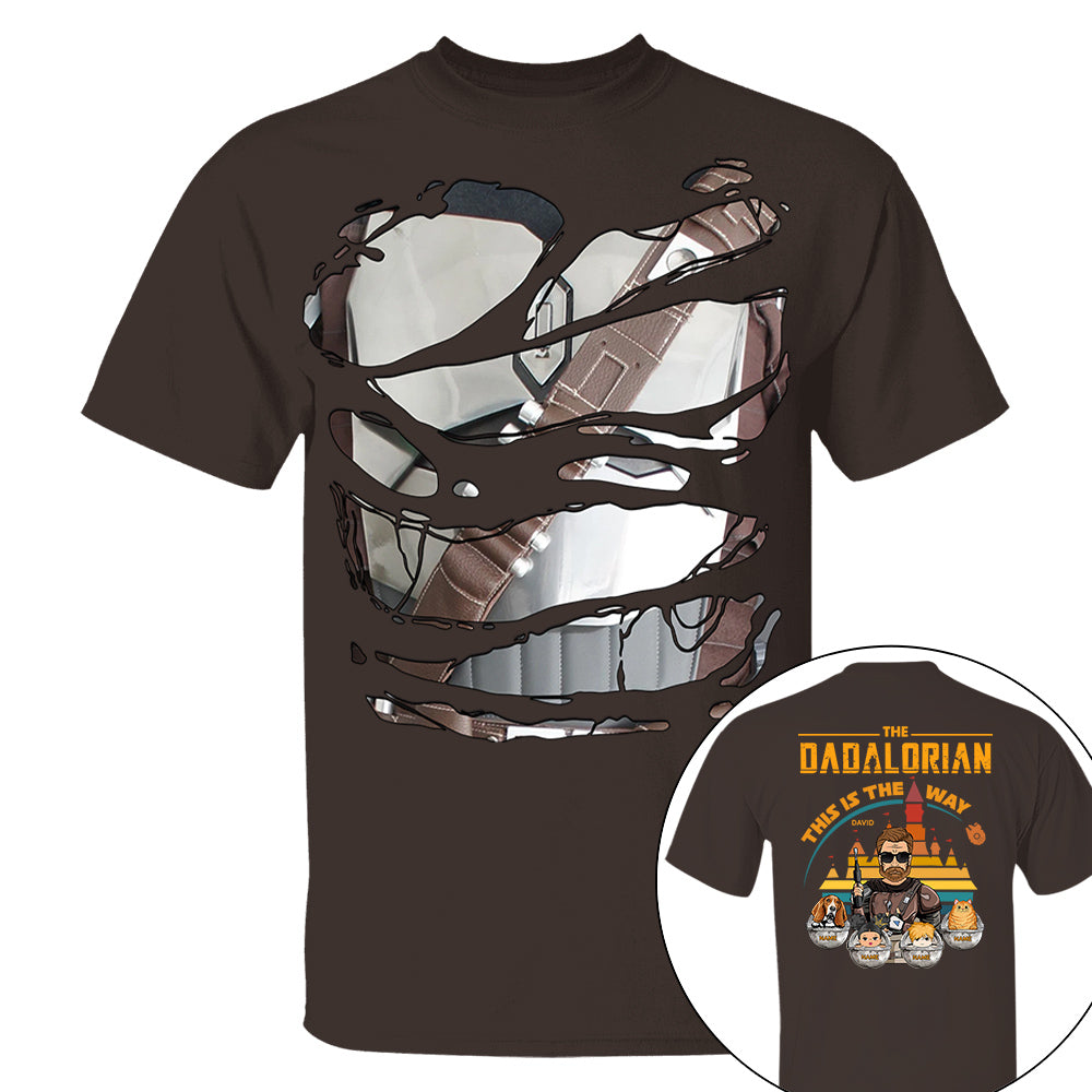The Dadalorian This Is The Way - Personalized Shirt For Dad Custom Nickname With Kids Gift