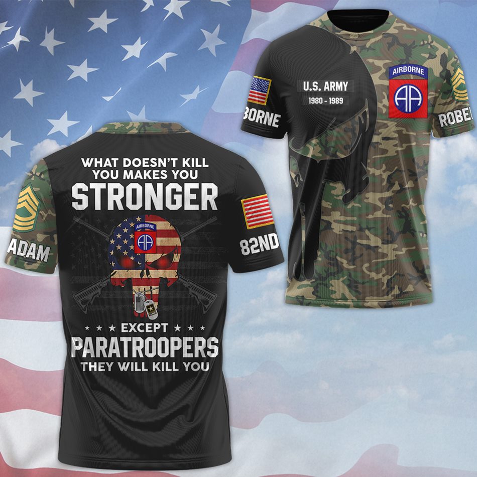 Camo Skull All Over Print Hoodie for Veteran Dad Grandpa Custom All Branches Division Unit Hoodie H2511 Trna