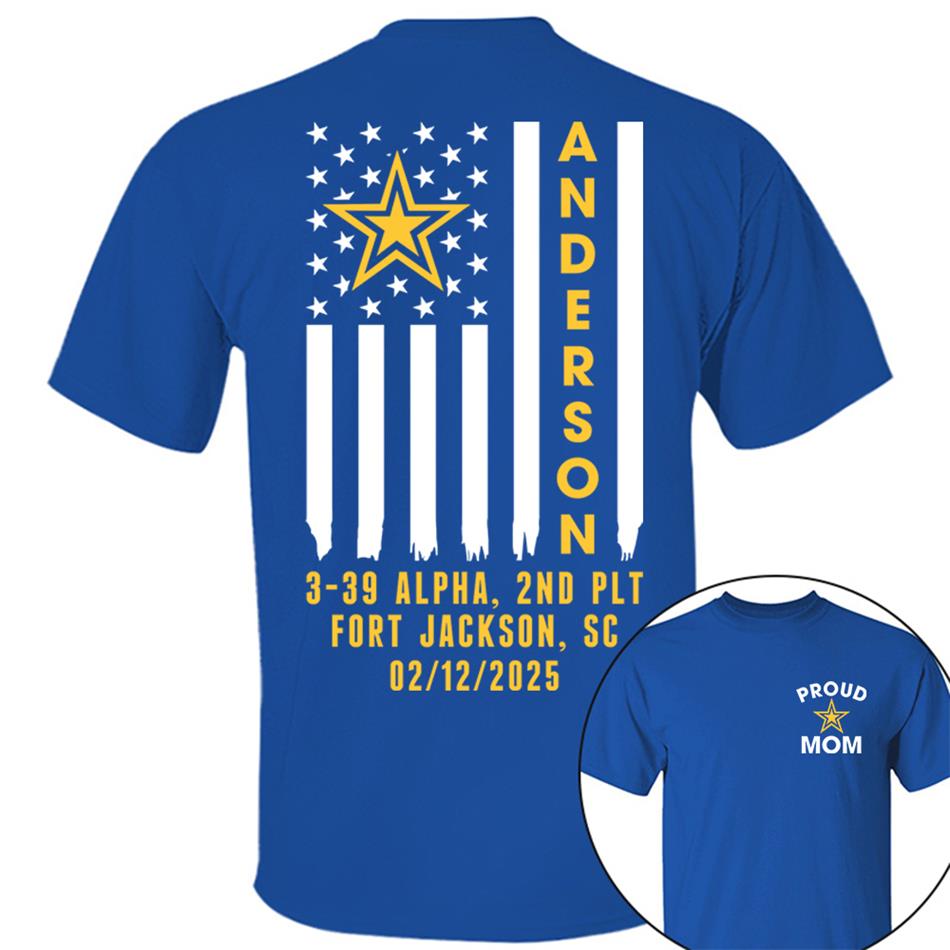 Family Bootcamp Graduation Personalized Shirts For Army Family Boot Camp Graduation Shirts, Flag with Soldier Name H2511 Trna