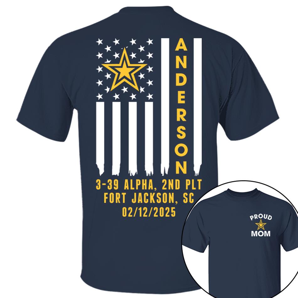 Family Bootcamp Graduation Personalized Shirts For Army Family Boot Camp Graduation Shirts, Flag with Soldier Name H2511 Trna