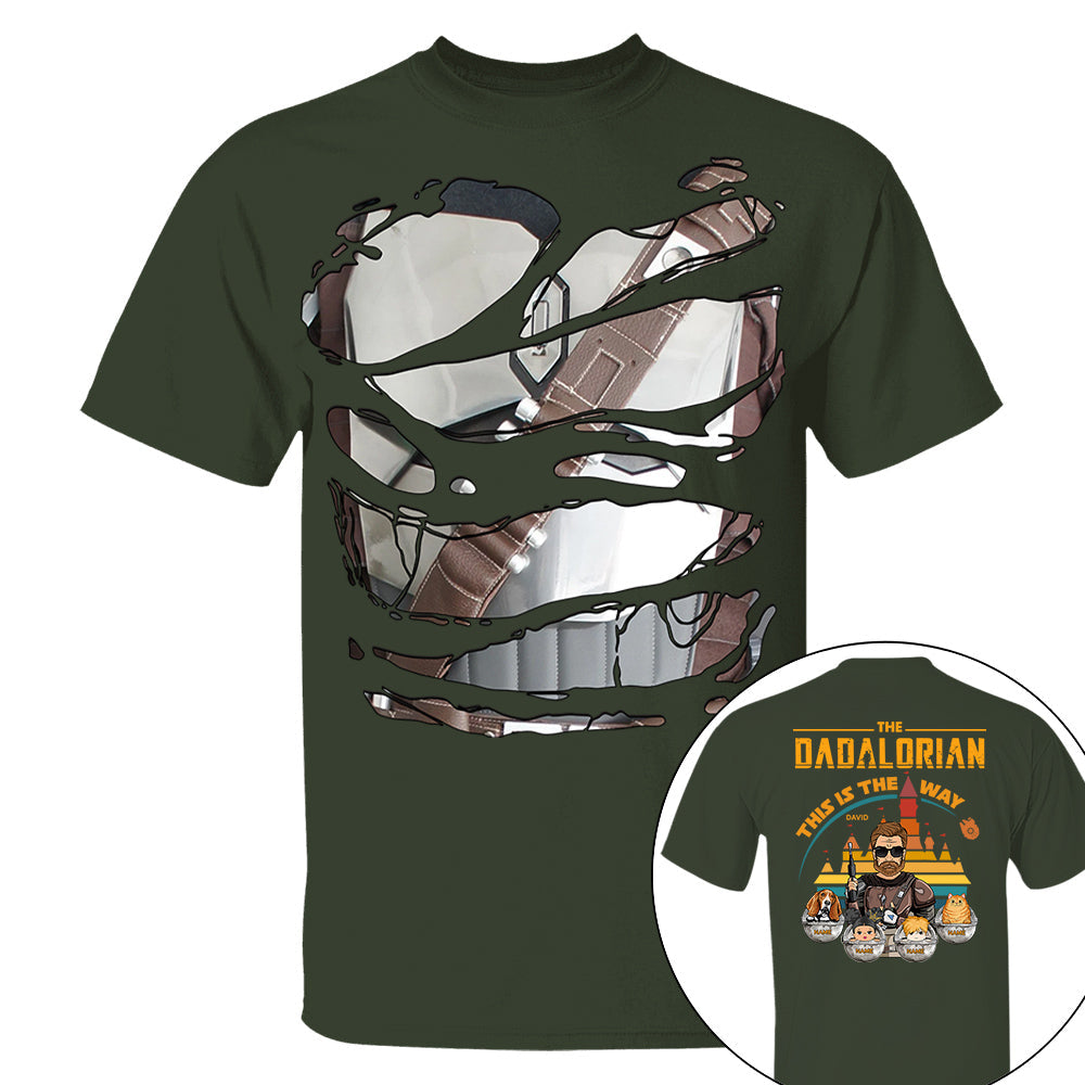 The Dadalorian This Is The Way - Personalized Shirt For Dad Custom Nickname With Kids Gift