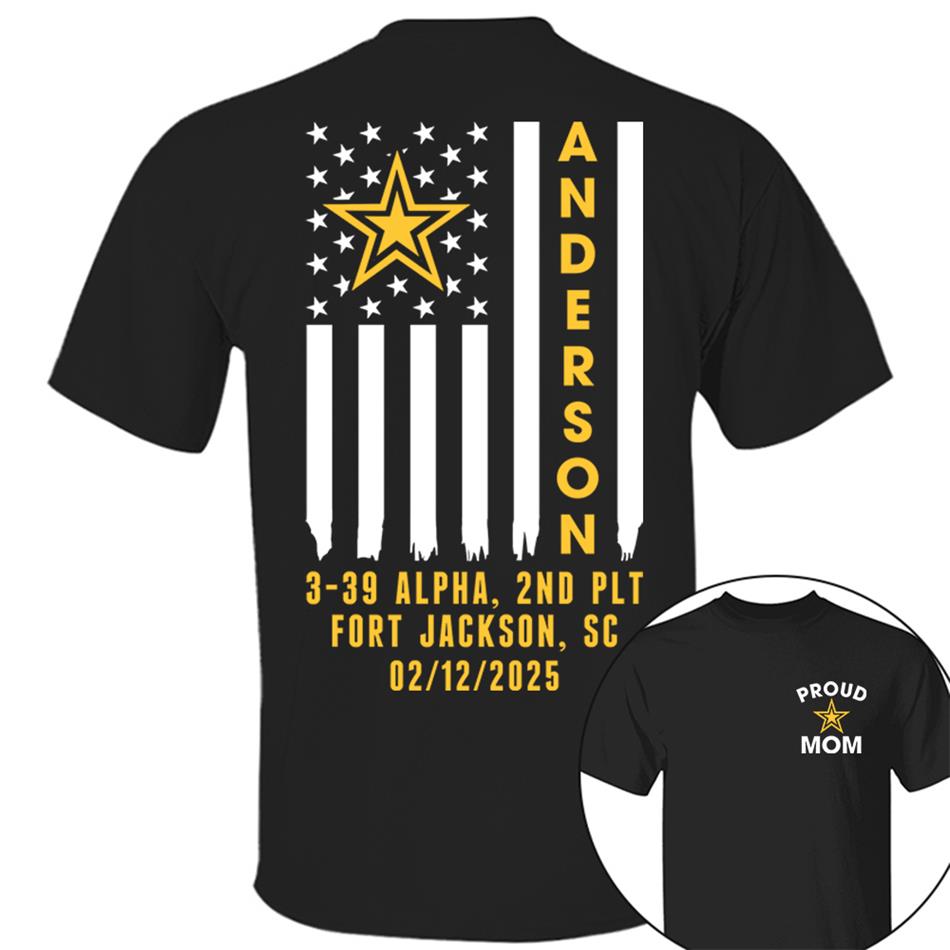 Family Bootcamp Graduation Personalized Shirts For Army Family Boot Camp Graduation Shirts, Flag with Soldier Name H2511 Trna