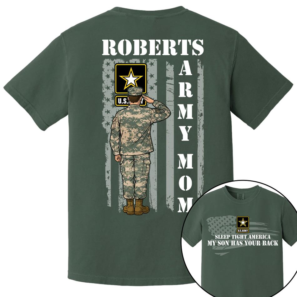 Sleep Tight America My Son Has Your Back Proud Army Mom Custom Shirt For Military Mom Dad Grandma Sister Hoodie H2511
