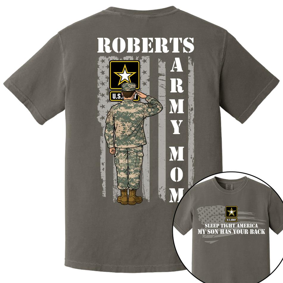 Sleep Tight America My Son Has Your Back Proud Army Mom Custom Shirt For Military Mom Dad Grandma Sister Hoodie H2511