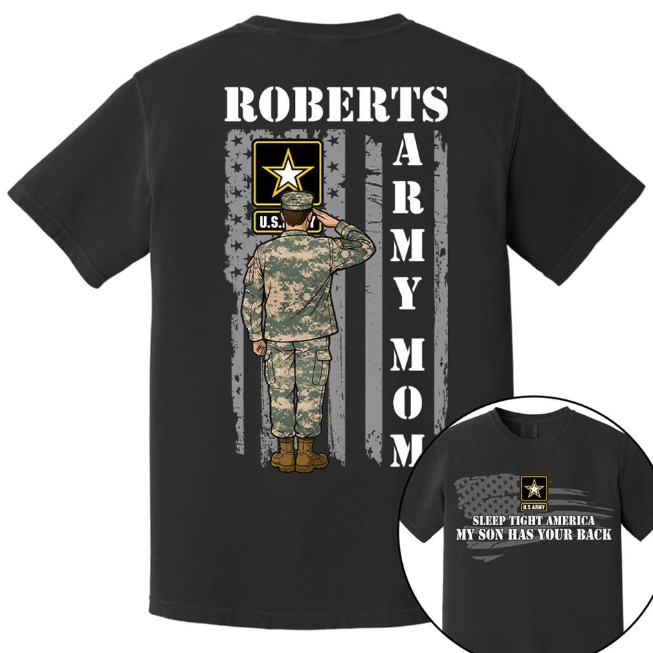 Sleep Tight America My Son Has Your Back Proud Army Mom Custom Shirt For Military Mom Dad Grandma Sister Hoodie H2511