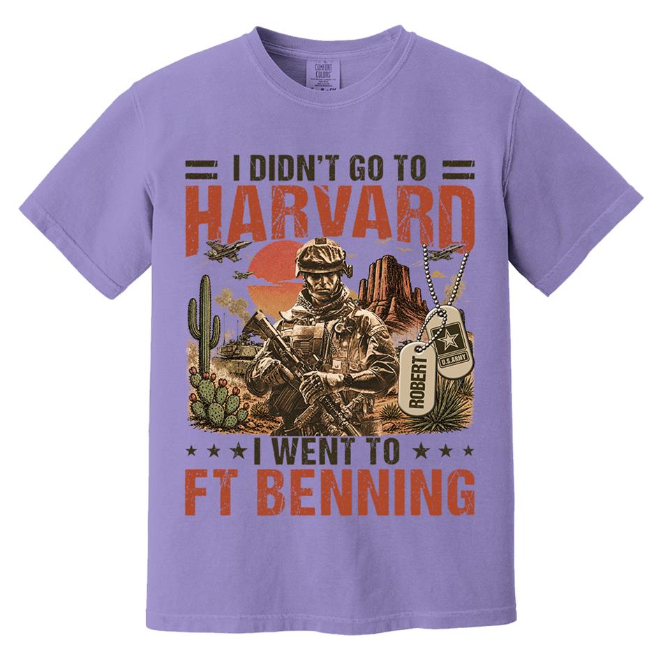 I Didn't Go To Harvard I Went To Military Base Vintage Custom Shirt For Veteran Dad Grandpa Shirt Personalized Branch, Location H2511 Trna