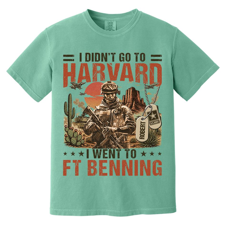 I Didn't Go To Harvard I Went To Military Base Vintage Custom Shirt For Veteran Dad Grandpa Shirt Personalized Branch, Location H2511 Trna