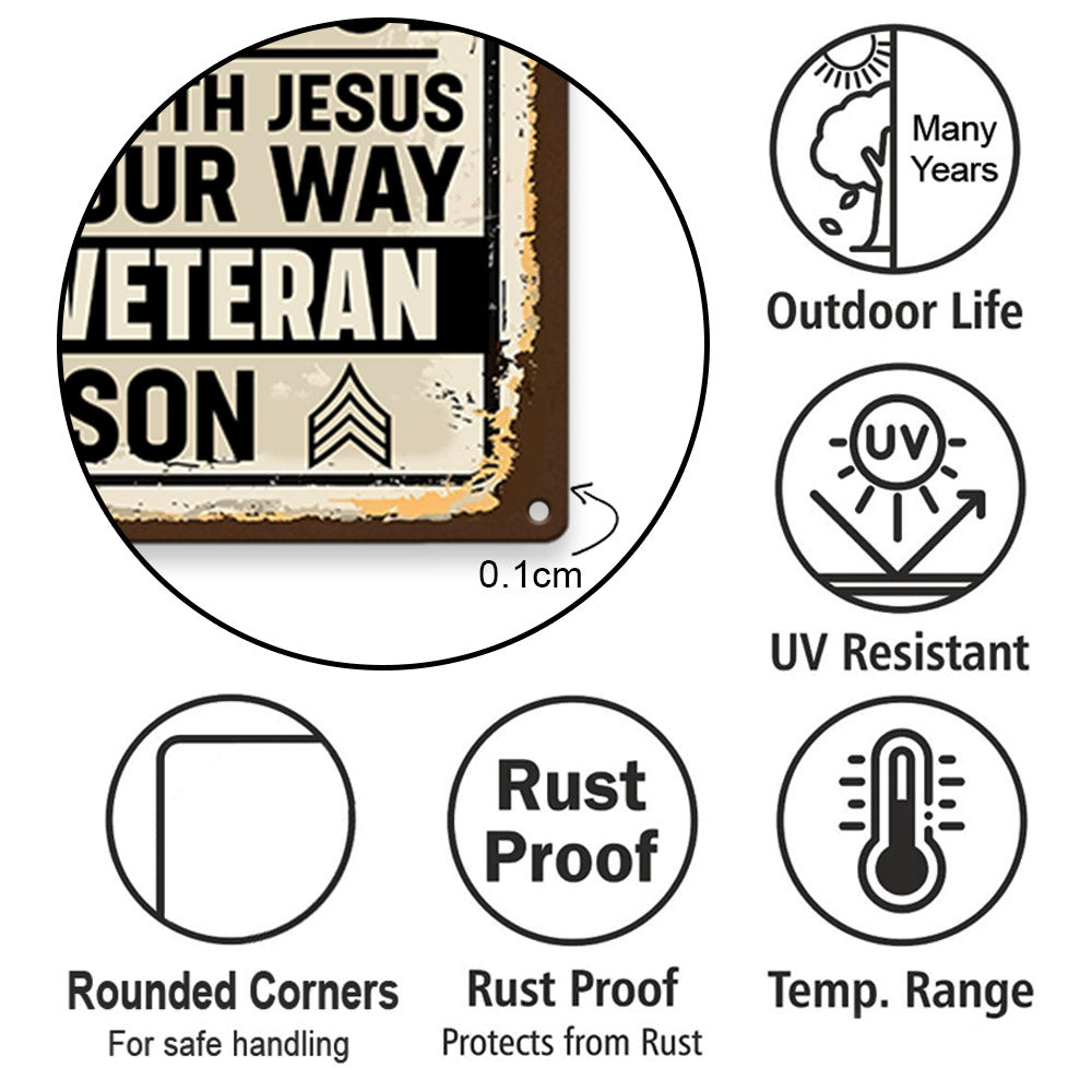 Personalized Metal Sign Custom All Branches Name and Rank - Veteran's Warning H2511