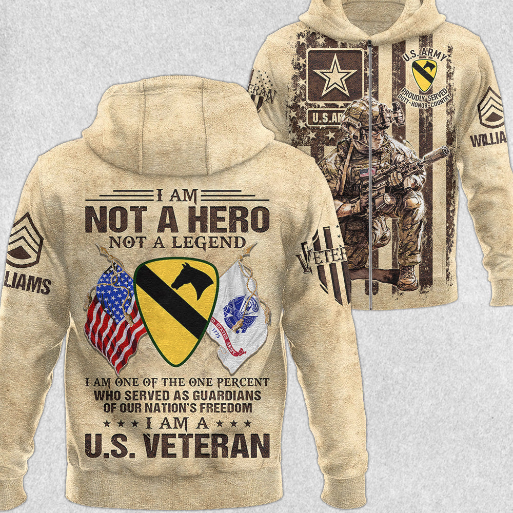 I Am Not A Hero Not A Legend I Am A U.S Veteran Custom Division All Over Print Shirt For Soldier Veteran H2511
