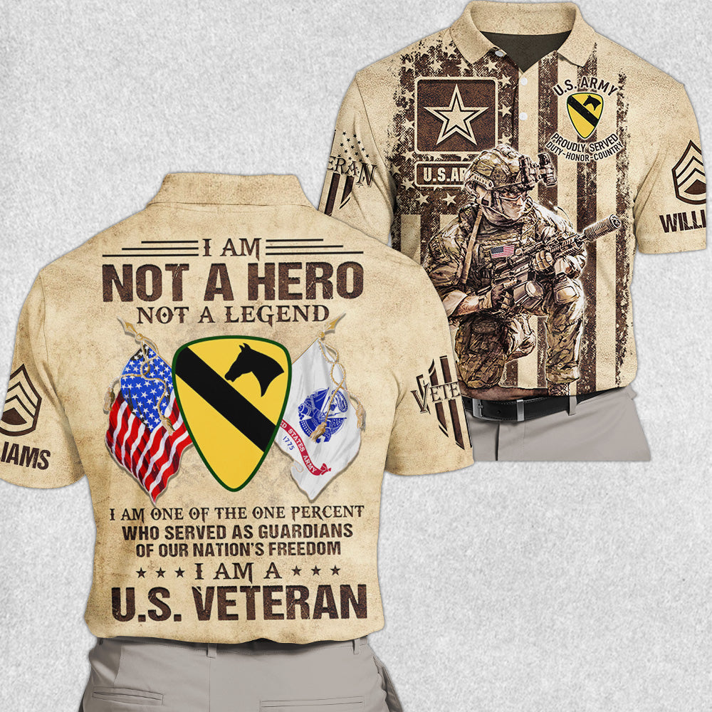 I Am Not A Hero Not A Legend I Am A U.S Veteran Custom Division All Over Print Shirt For Soldier Veteran H2511