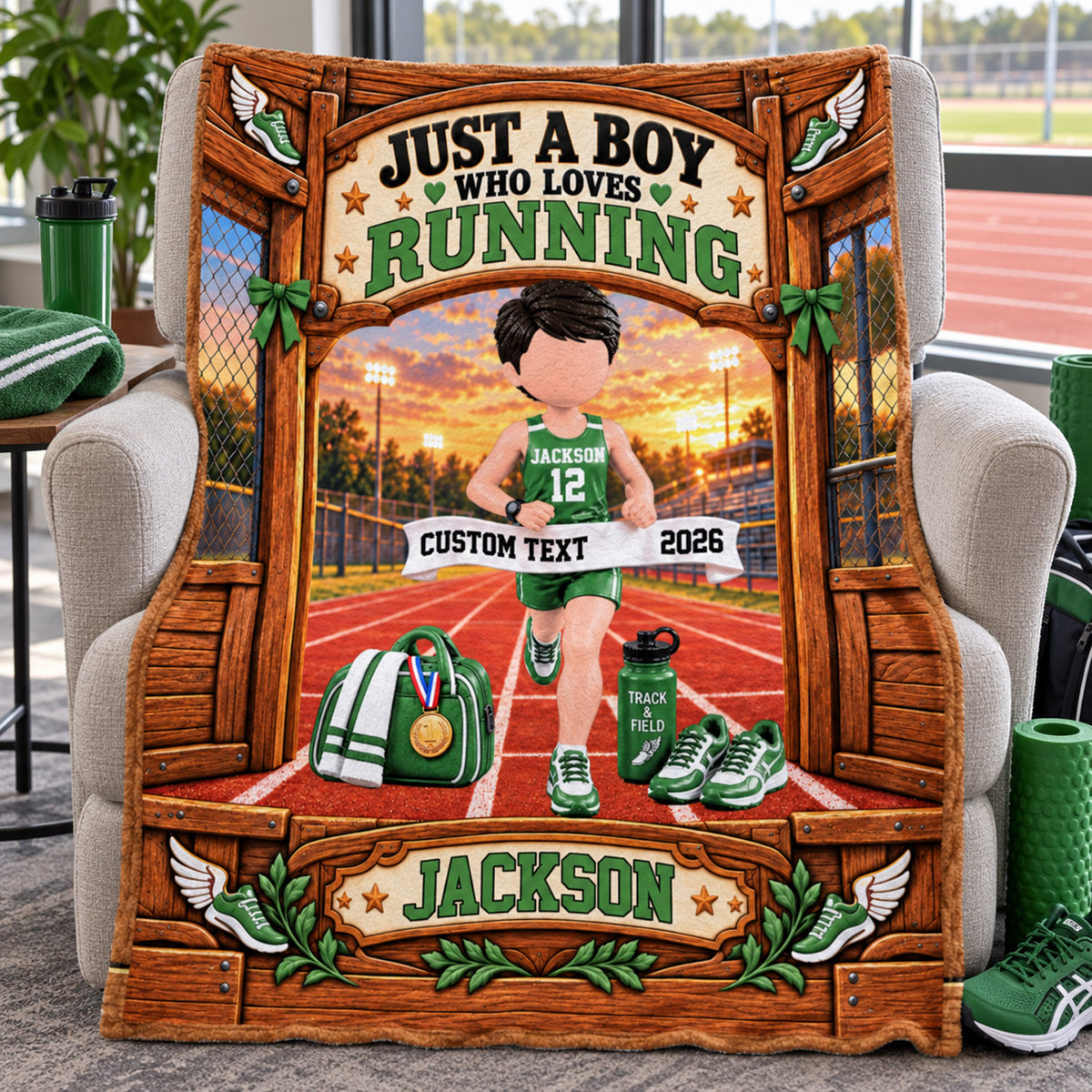 Just A Girl Who Loves Running Blanket, Personalized Running Blanket, Custom Name Running Gift, Gift for Runners Na02 Nh00 KL07