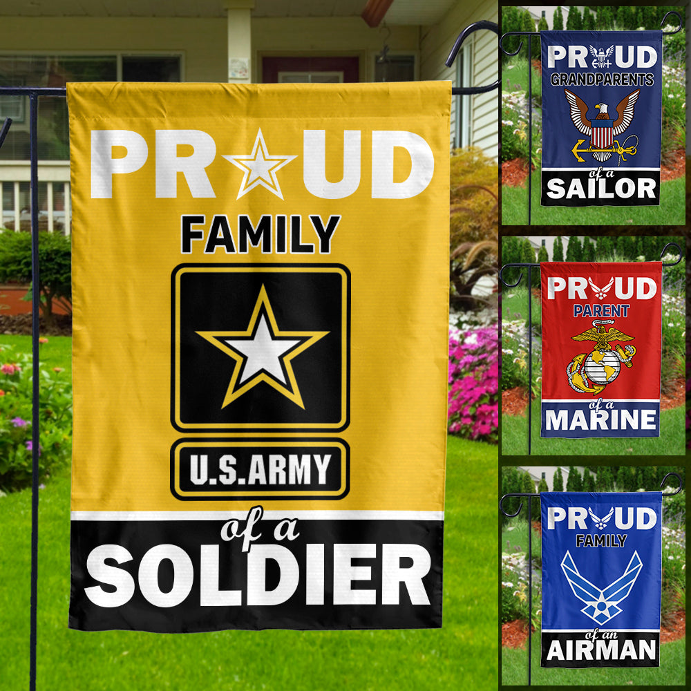 Proud Family Of A Soldier Garden Flag House Flag Custom House Decoration Banner Small Yard Gift H2511 Trna