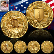 Custom Division Photo Veteran Challenge Coin Gift For Veteran Dad Grandpa Commemorative Coin Idea H2511 Trna