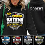 Proud Mom Of A US Soldier Custom Camouflage Shirt For US Military Mom Dad Sister Proud Family Shirt H2511 Trna