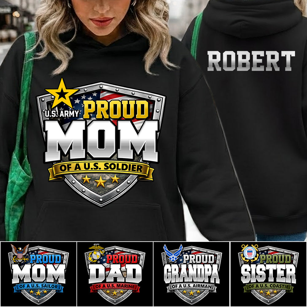 Proud Mom Of A US Soldier Custom Camouflage Shirt For US Military Mom Dad Sister Proud Family Shirt H2511 Trna