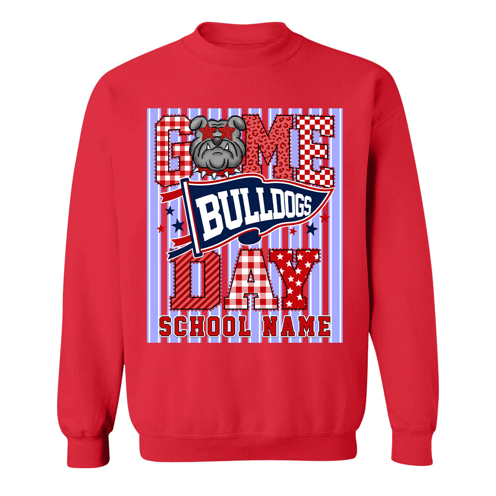 Custom School Name Mascot Striped, Back To Shool Shirt L0411 Hv01