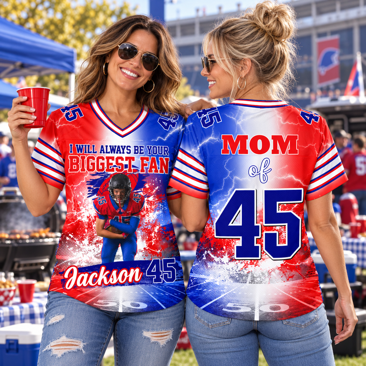Personalized Football Jersey Game Day Gift For Football Lovers - Custom Photo Gift For Football Family H2511