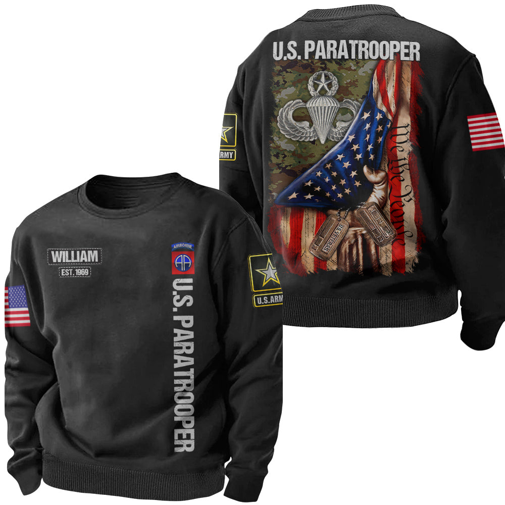 US Flag Pull Down Veteran Title Personalized All Over Print Shirt For Veteran H2511
