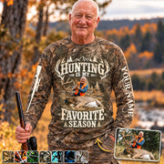 Personalized Hunting Photo Shirt – Hunting Is My Favorite Season Camo All Over Print Shirt Sweater Hoodie For Hunter Lovers H2511 Trna