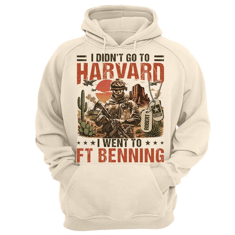 I Didn't Go To Harvard I Went To Military Base Vintage Custom Shirt For Veteran Dad Grandpa Shirt Personalized Branch, Location H2511 Trna