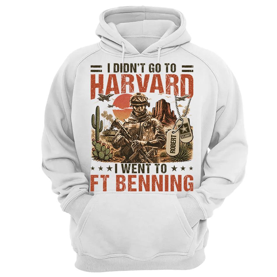 I Didn't Go To Harvard I Went To Military Base Vintage Custom Shirt For Veteran Dad Grandpa Shirt Personalized Branch, Location H2511 Trna