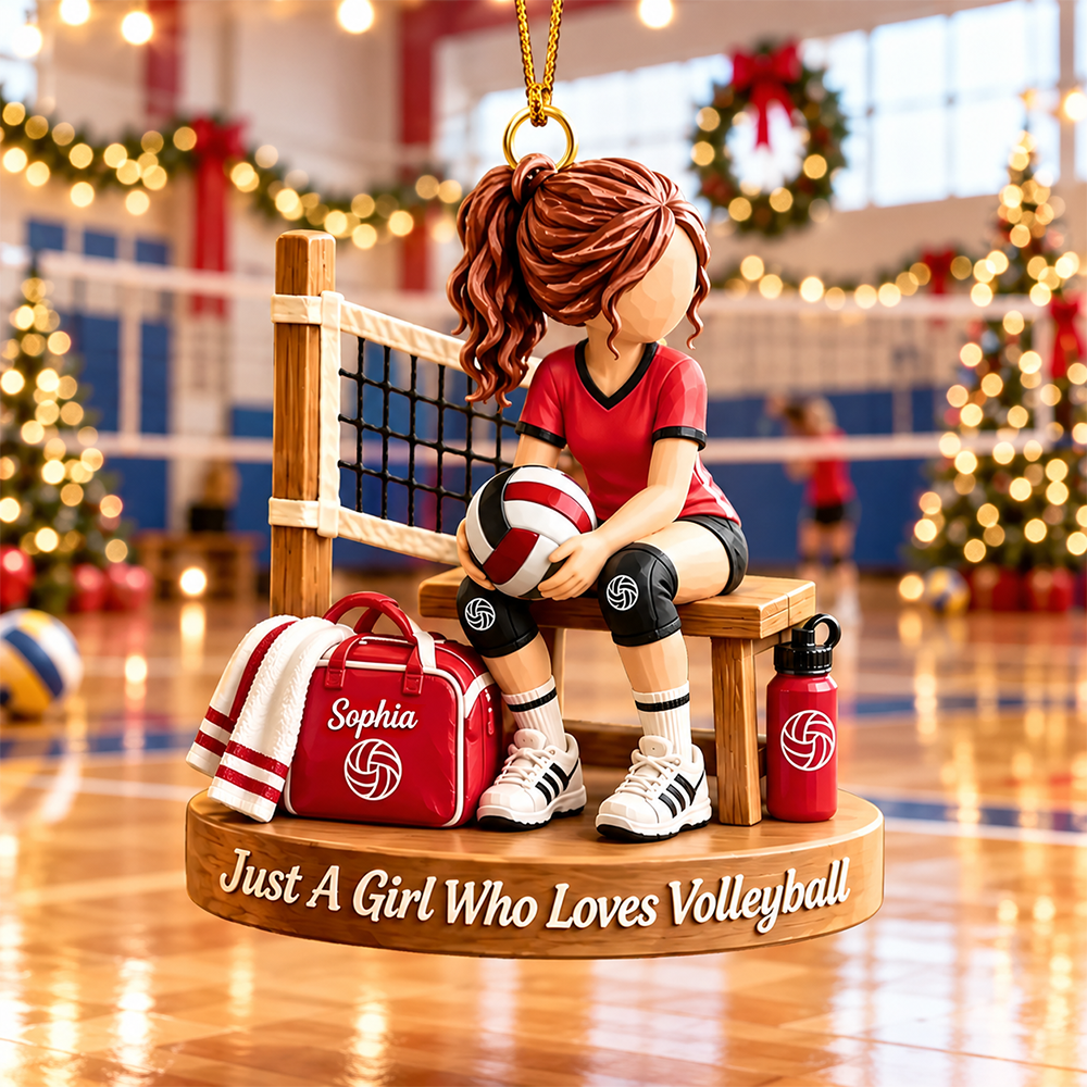 Personalized Volleyball Girl Christmas Ornament - Custom Volleyball Player Gift Hv01 