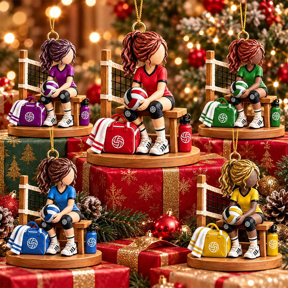 Personalized Volleyball Girl Christmas Ornament - Custom Volleyball Player Gift Hv01 