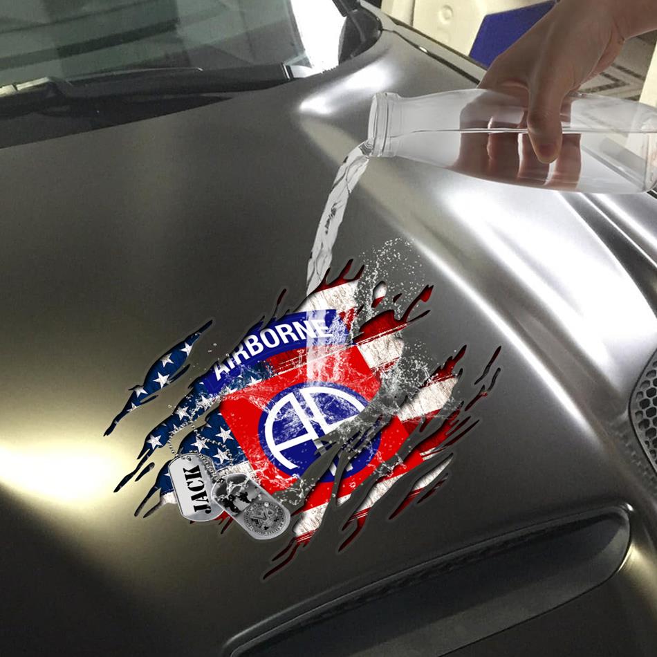 American Distressed Flag Custom Division All Branches Of Services Car Decal Gift For US Veteran H2511 Trna