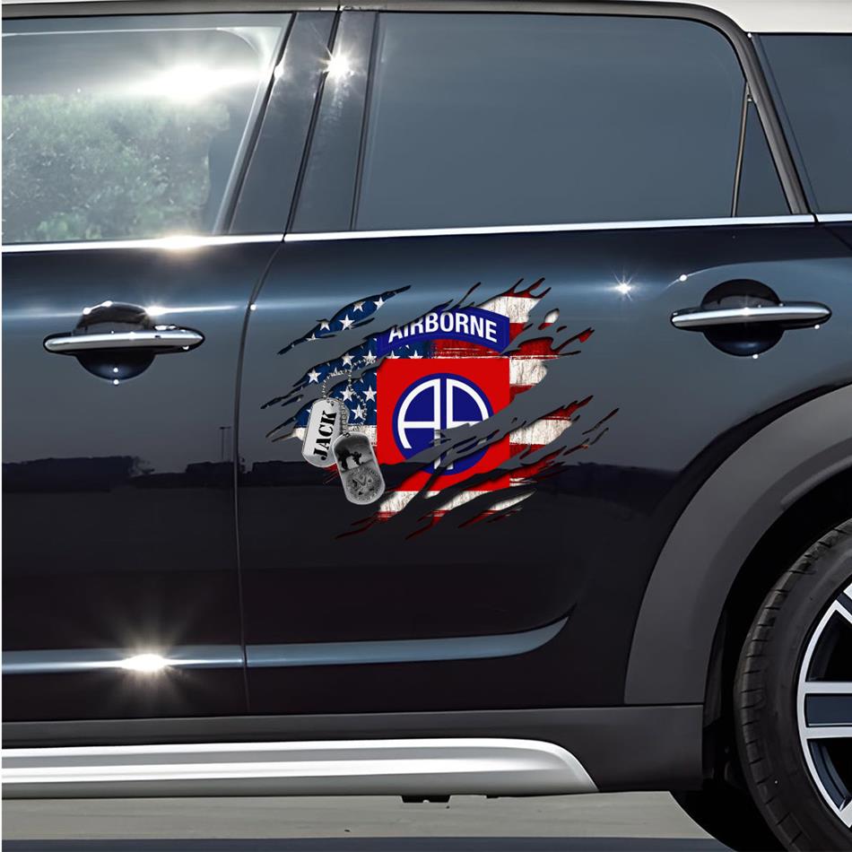 American Distressed Flag Custom Division All Branches Of Services Car Decal Gift For US Veteran H2511 Trna