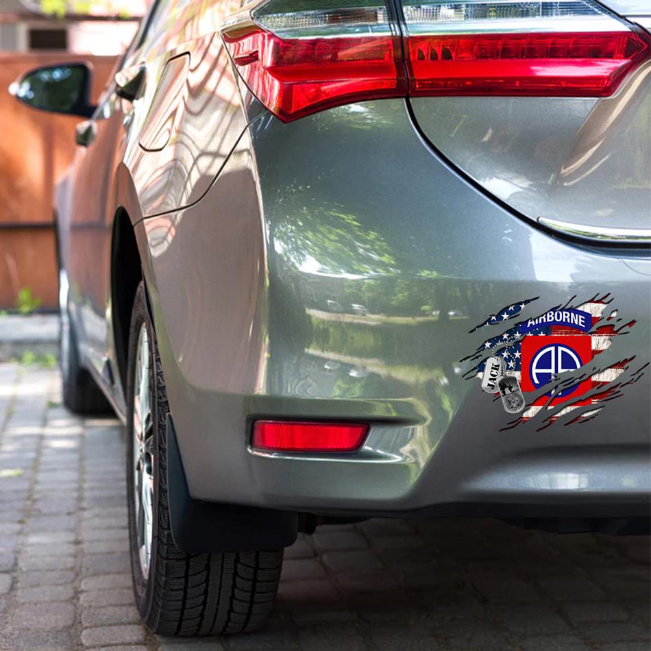 American Distressed Flag Custom Division All Branches Of Services Car Decal Gift For US Veteran H2511 Trna