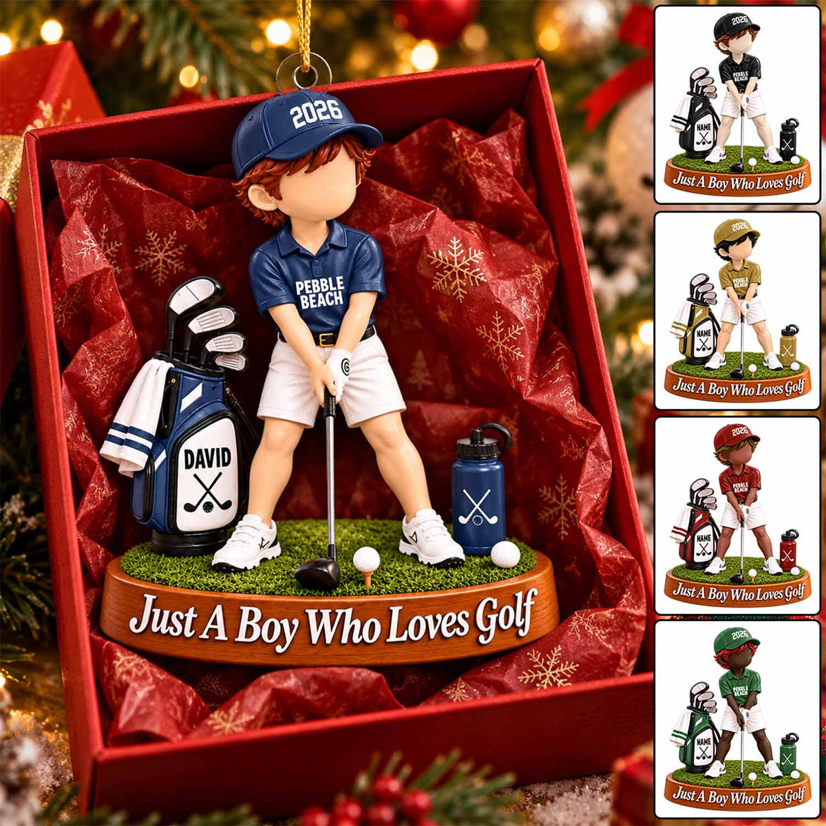 Just A Girl Who Loves Golf Ornament, Personalized Golf Christmas Ornament, Custom Name Gift Na02 VH01