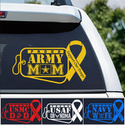 Proud Army Mom Dad Wife Support Our Troops Custom Car Decal Gift For Proud US Military Family Members Vehicle H2511 Trna