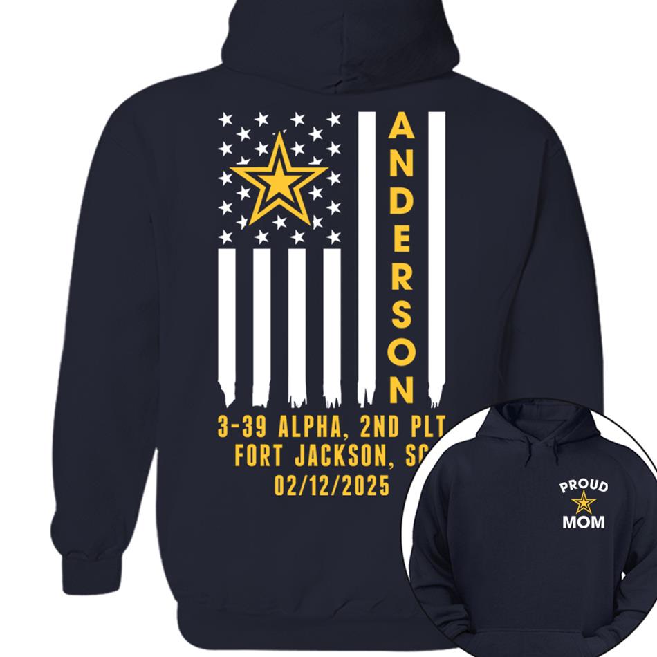 Family Bootcamp Graduation Personalized Shirts For Army Family Boot Camp Graduation Shirts, Flag with Soldier Name H2511 Trna